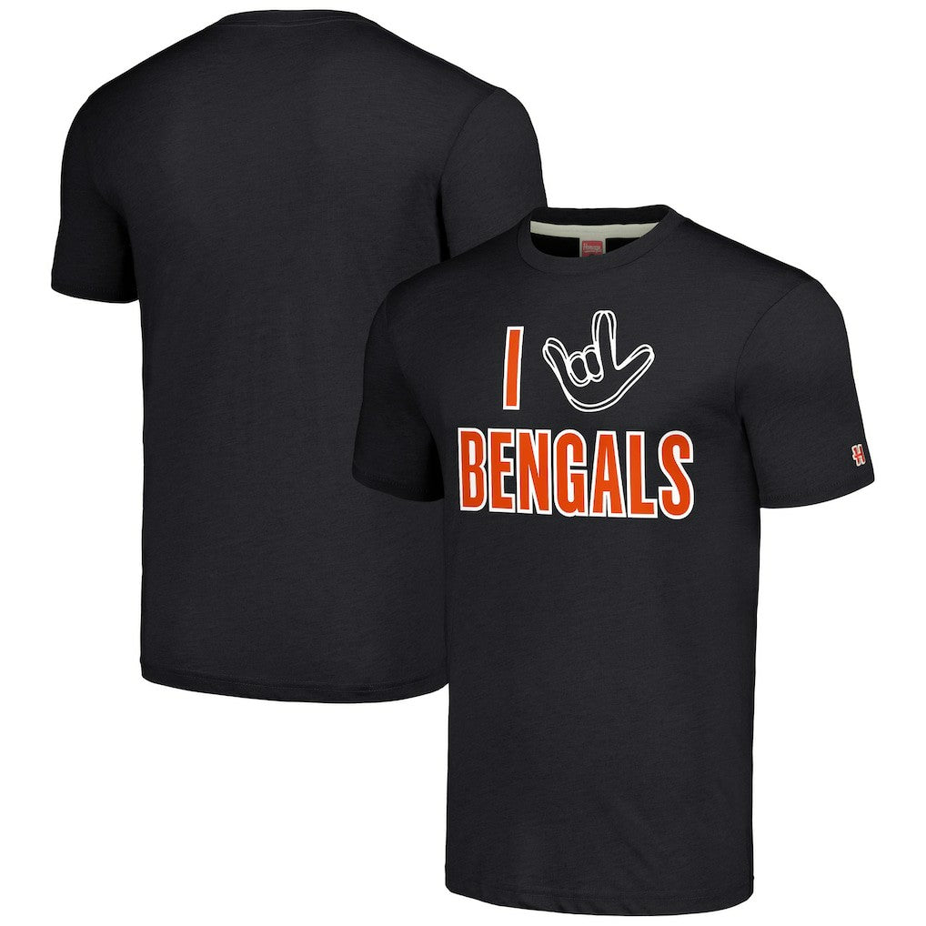 Cincinnati Bengals Homage Unisex The NFL ASL Collection by Love Sign Tri-Blend T-Shirt Charcoal