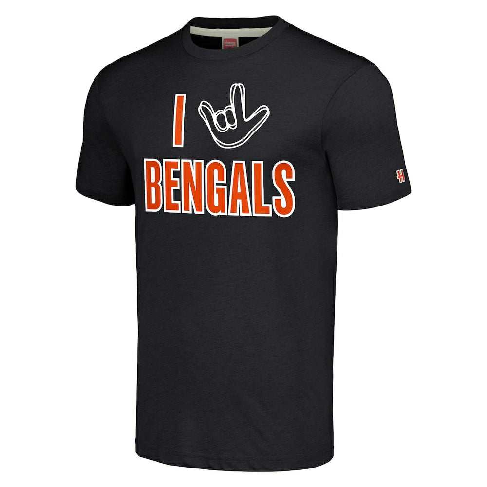 Cincinnati Bengals Homage Unisex The NFL ASL Collection by Love Sign Tri-Blend T-Shirt Charcoal