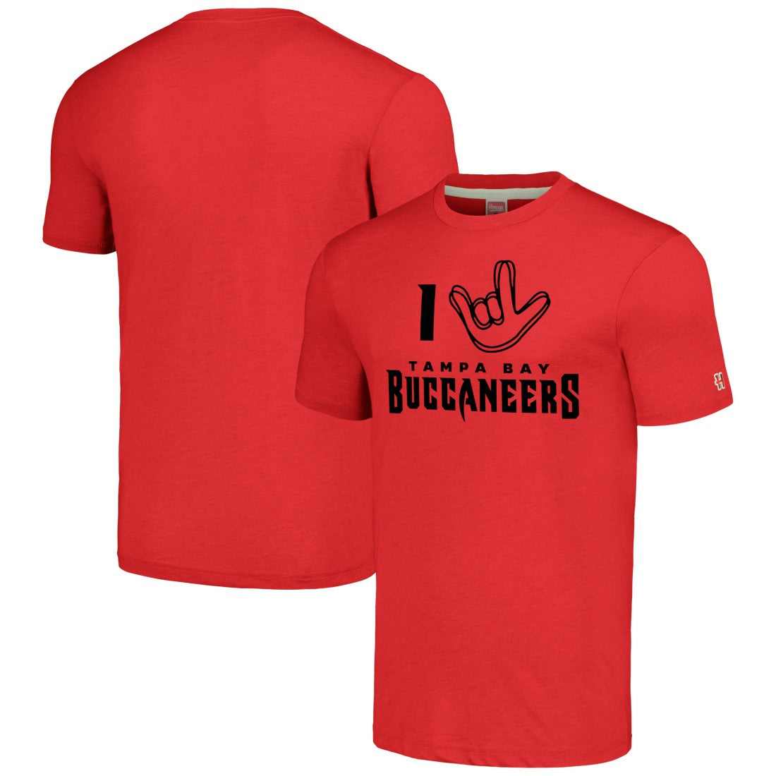 Tampa Bay Buccaneers Homage Unisex The NFL ASL Collection by Love Sign Tri-Blend T-Shirt Red