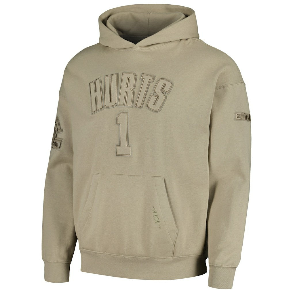 Jalen Hurts Philadelphia Eagles Pro Standard Player Name & Number Pullover Hoodie Tan