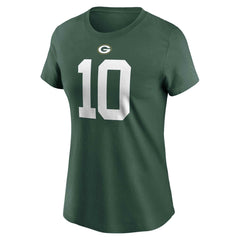 Jordan Love Green Bay Packers Women's Player Name & Number T-Shirt Green