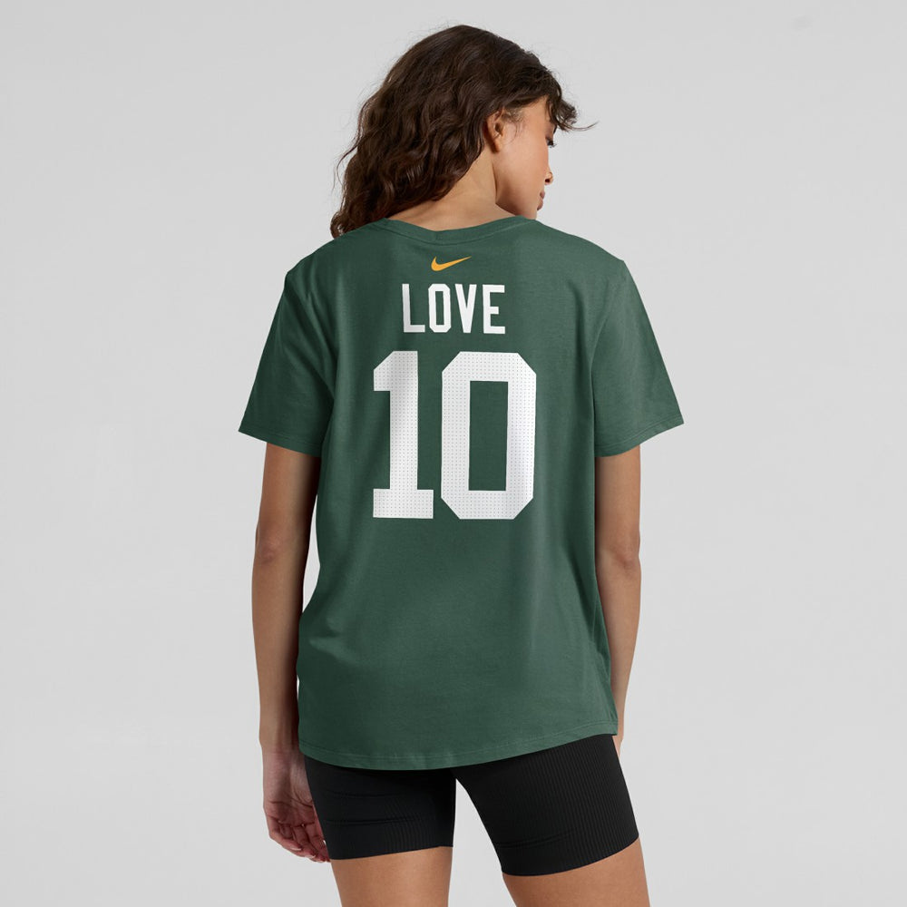 Jordan Love Green Bay Packers Women's Player Name & Number T-Shirt Green