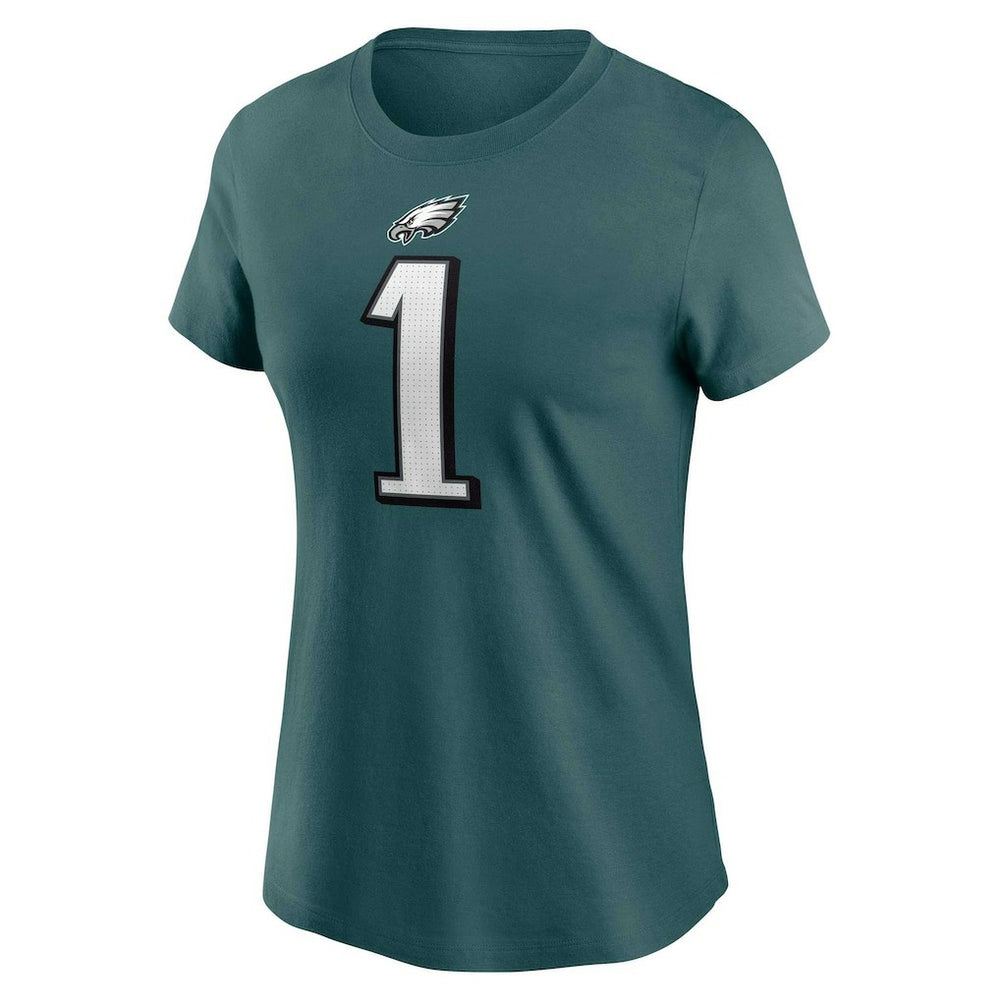 Jalen Hurts Philadelphia Eagles Women's Player Name & Number T-Shirt Midnight Green