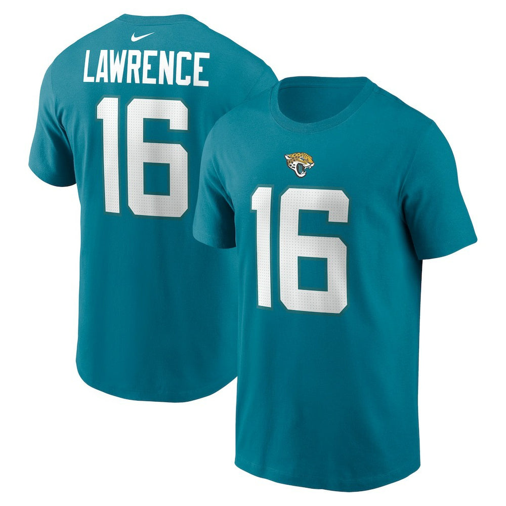 Trevor Lawrence Jacksonville Jaguars Player Name & Number T-Shirt Teal