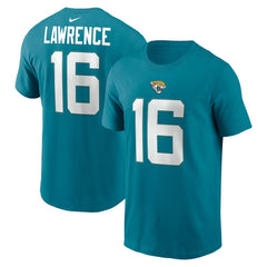 Trevor Lawrence Jacksonville Jaguars Player Name & Number T-Shirt Teal