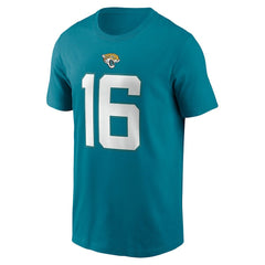 Trevor Lawrence Jacksonville Jaguars Player Name & Number T-Shirt Teal