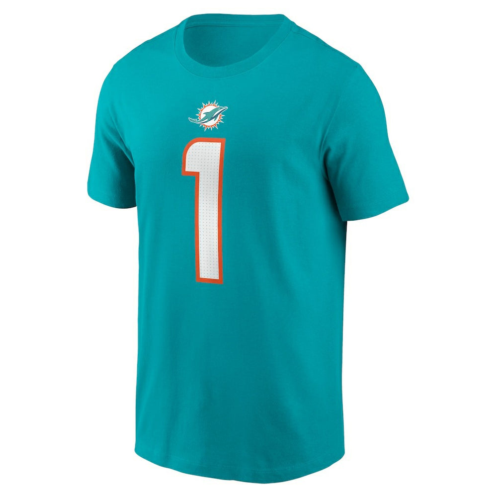 Tua Tagovailoa Miami Dolphins Player Name & Number T-Shirt Aqua