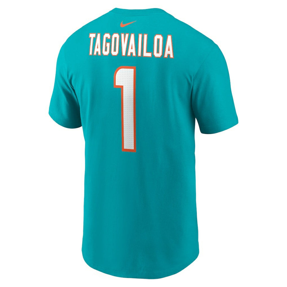 Tua Tagovailoa Miami Dolphins Player Name & Number T-Shirt Aqua