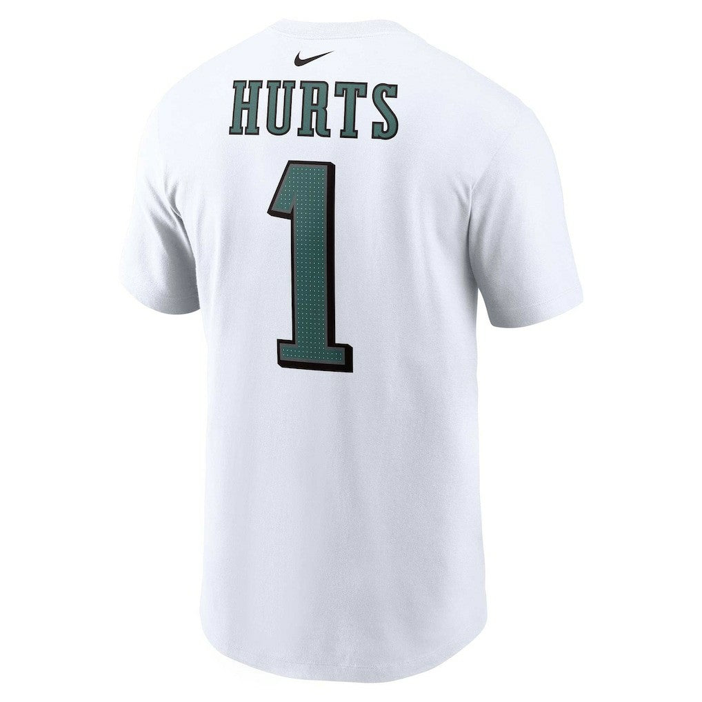 Jalen Hurts Philadelphia Eagles Player Name & Number T-Shirt White