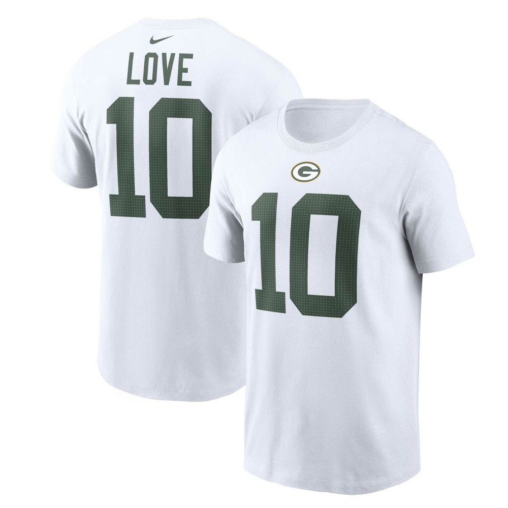 Jordan Love Green Bay Packers Player Name & Number T-Shirt White