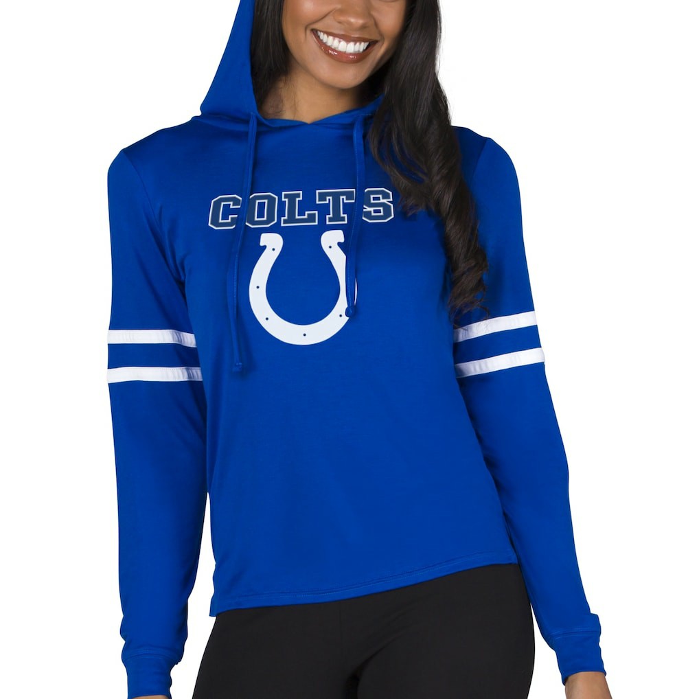 Indianapolis Colts Concepts Sport Women's Marathon Lightweight Lounge Pullover Hoodie Royal
