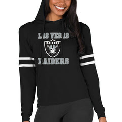 Las Vegas Raiders Concepts Sport Women's Marathon Lightweight Lounge Pullover Hoodie Black