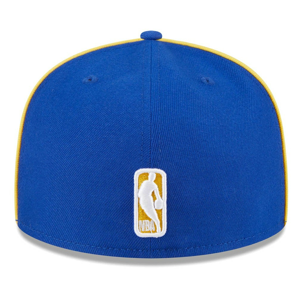 Golden State Warriors Piped & Flocked 59Fifty Fitted Hat Royal