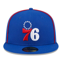 Philadelphia 76ers Piped & Flocked 59Fifty Fitted Hat Royal