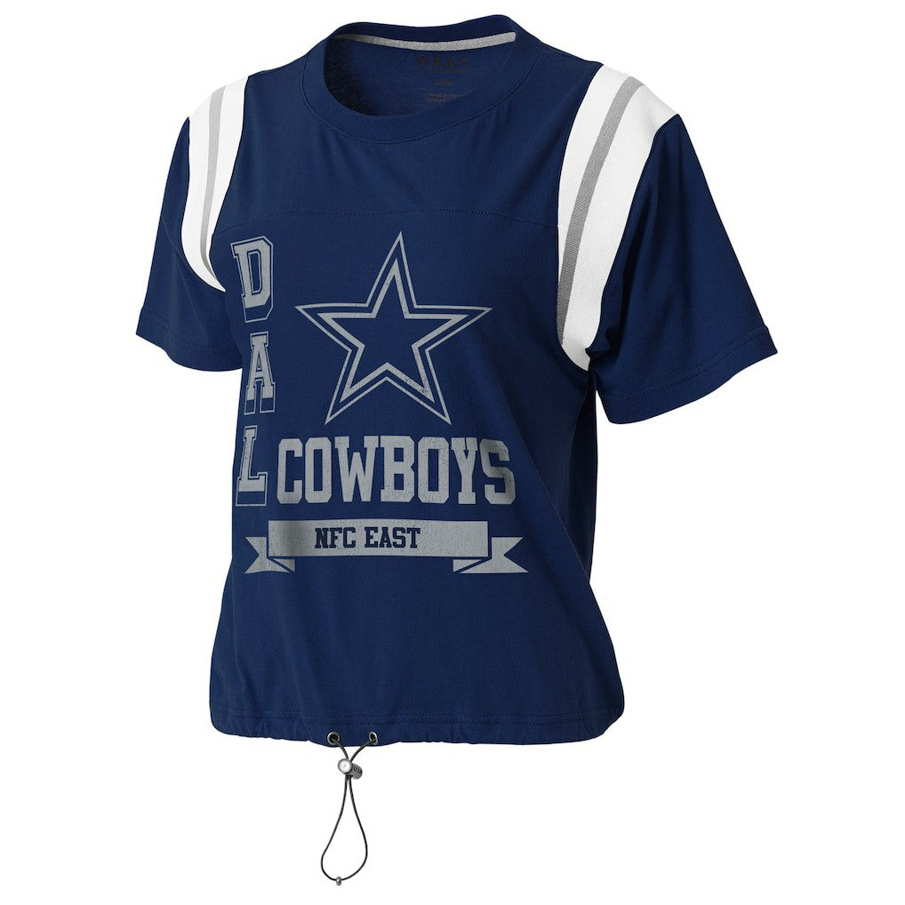 Dallas Cowboys WEAR by Erin Andrews Women's Cinched Colorblock T-Shirt Navy