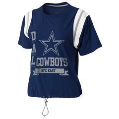 Dallas Cowboys WEAR by Erin Andrews Women's Cinched Colorblock T-Shirt Navy