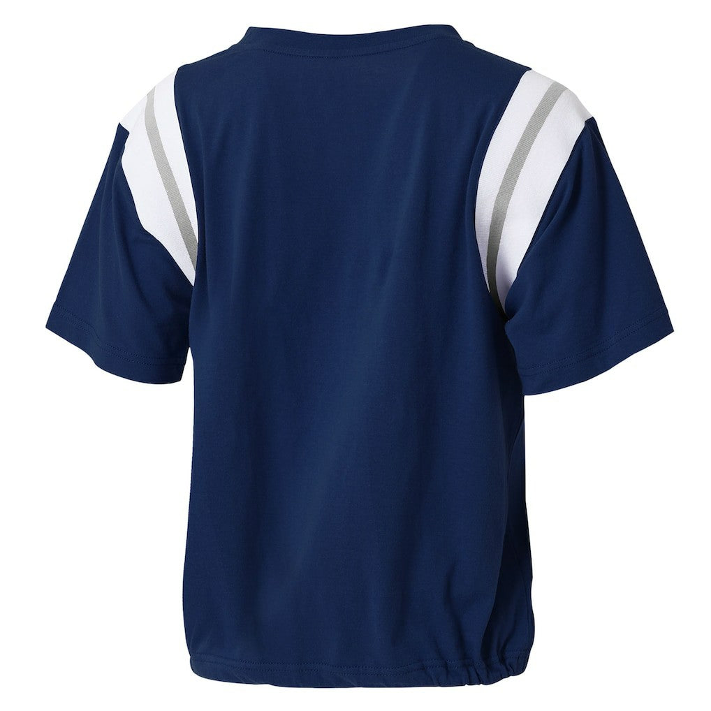 Dallas Cowboys WEAR by Erin Andrews Women's Cinched Colorblock T-Shirt Navy