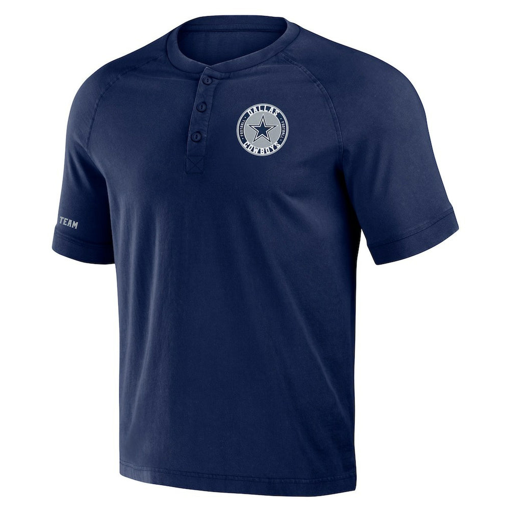 Dallas Cowboys NFL x Darius Rucker Collection Washed Raglan Henley T-Shirt Navy