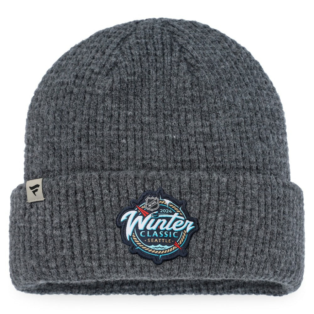 NHL Vegas Golden Knights Fanatics 2024 NHL Winter Classic Fisherman Cuffed Knit Hat - Charcoal