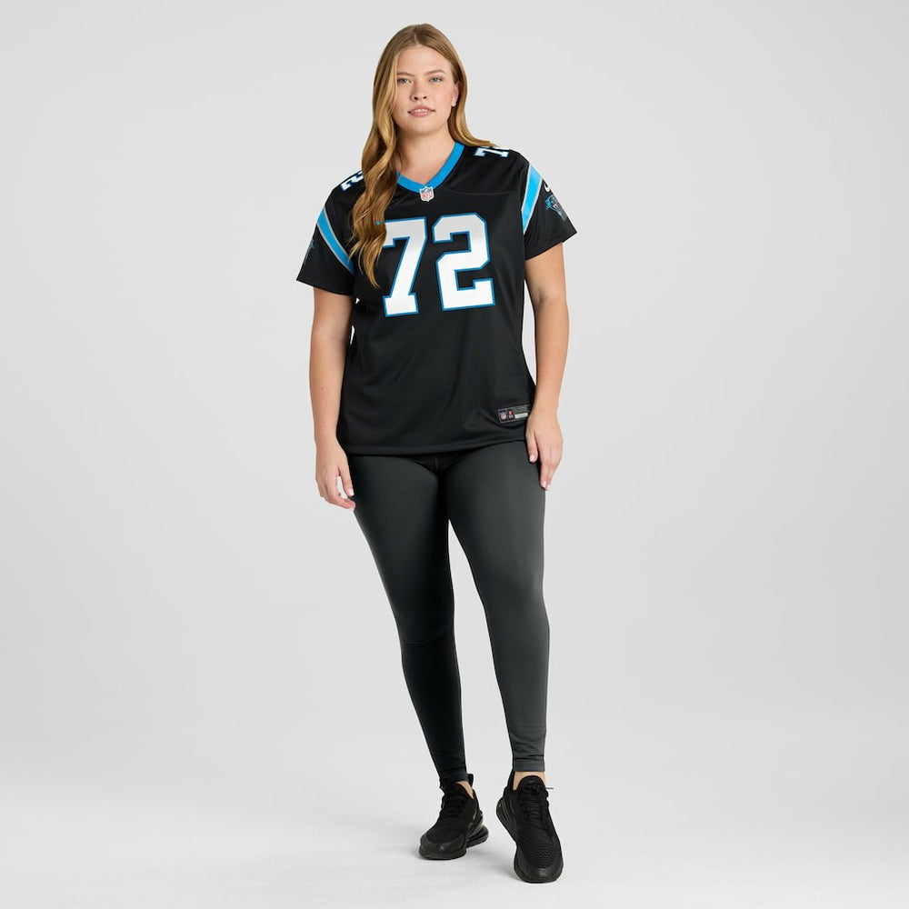 Taylor Moton Carolina Panthers Women's Team Game Jersey Black