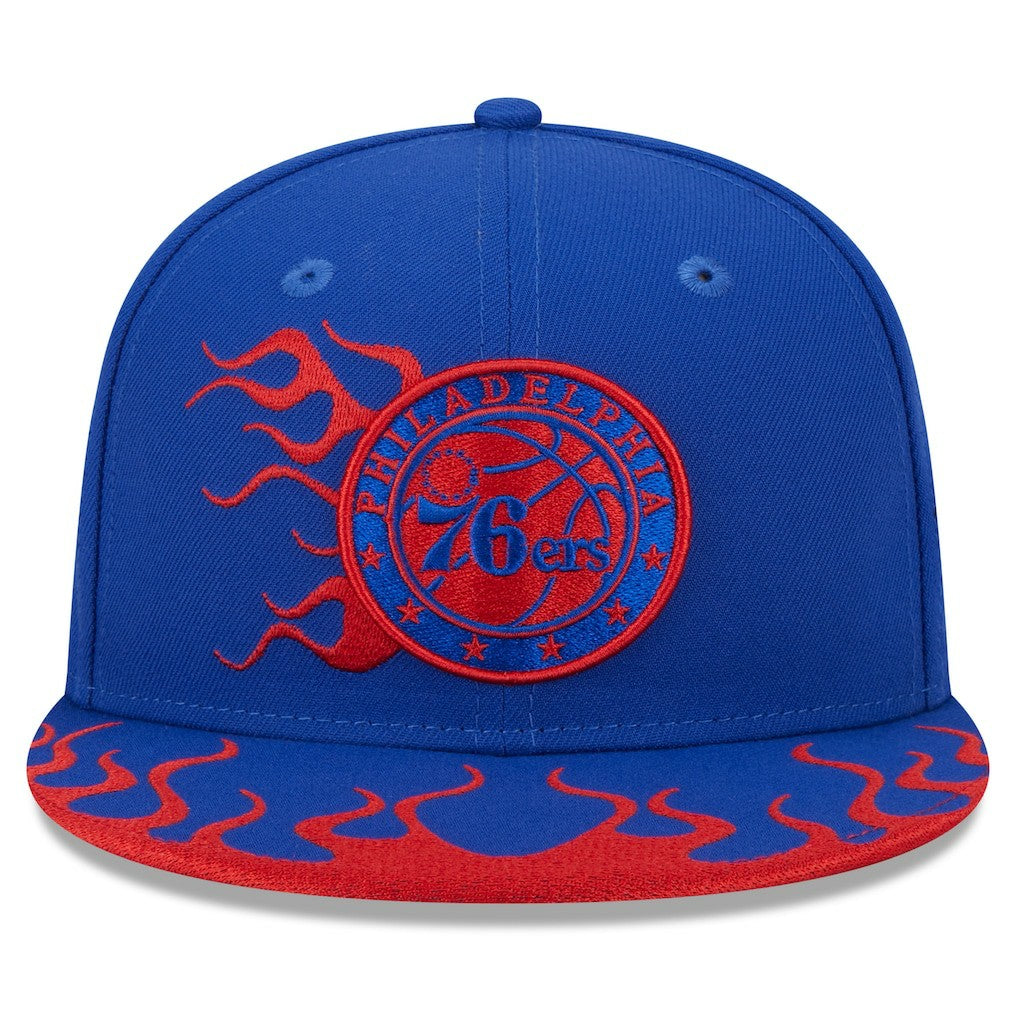 Philadelphia 76ers Rally Drive Flames 9FIFTY Snapback Hat Royal