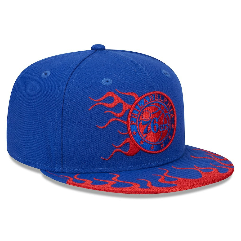 Philadelphia 76ers Rally Drive Flames 9FIFTY Snapback Hat Royal