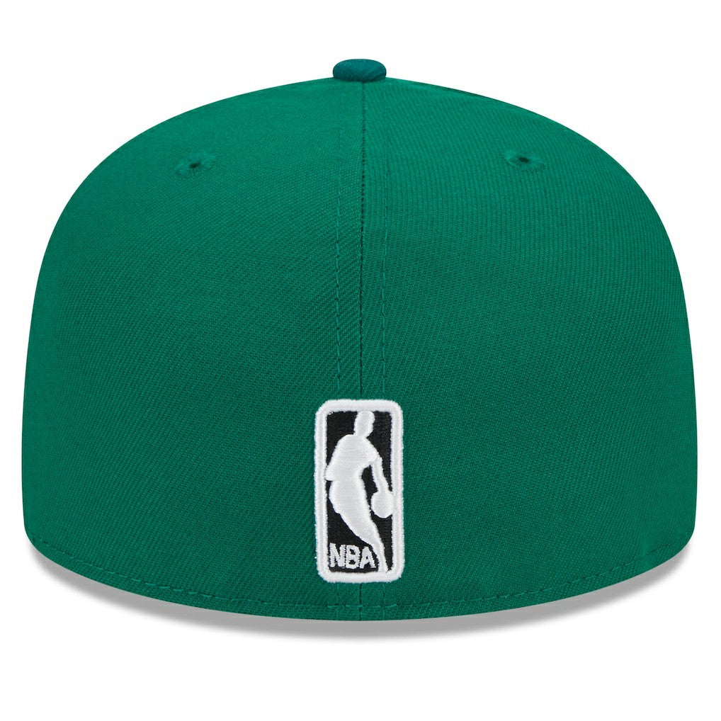 Boston Celtics Rally Drive Checkerboard 59FIFTY Crown Fitted Hat Kelly Green
