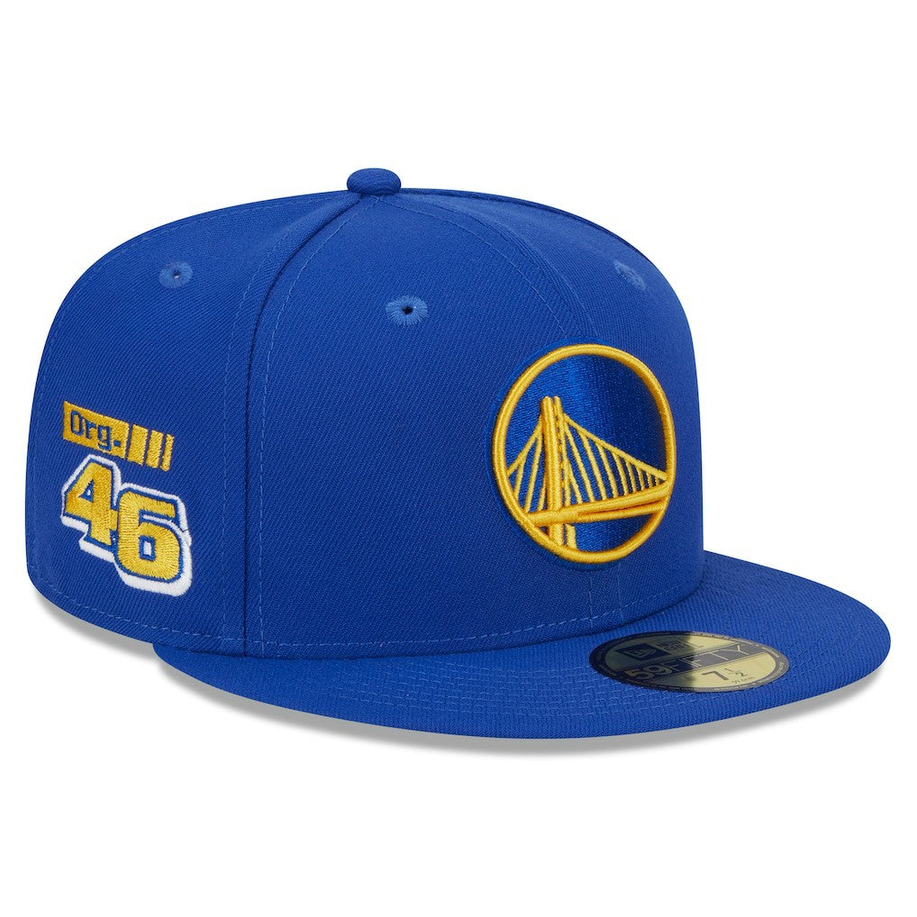 Golden State Warriors Rally Drive Side Patch 59FIFTY Fitted Hat Royal