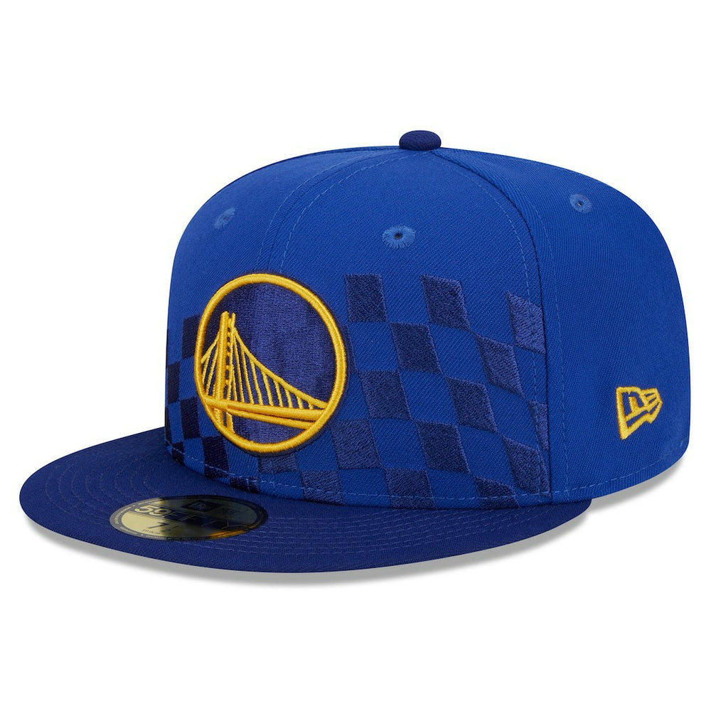 Golden State Warriors Rally Drive Checkerboard 59FIFTY Crown Fitted Hat Royal