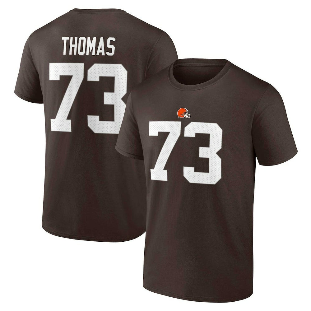 Joe Thomas Cleveland Browns Retired Player Icon Name & Number T-Shirt Brown
