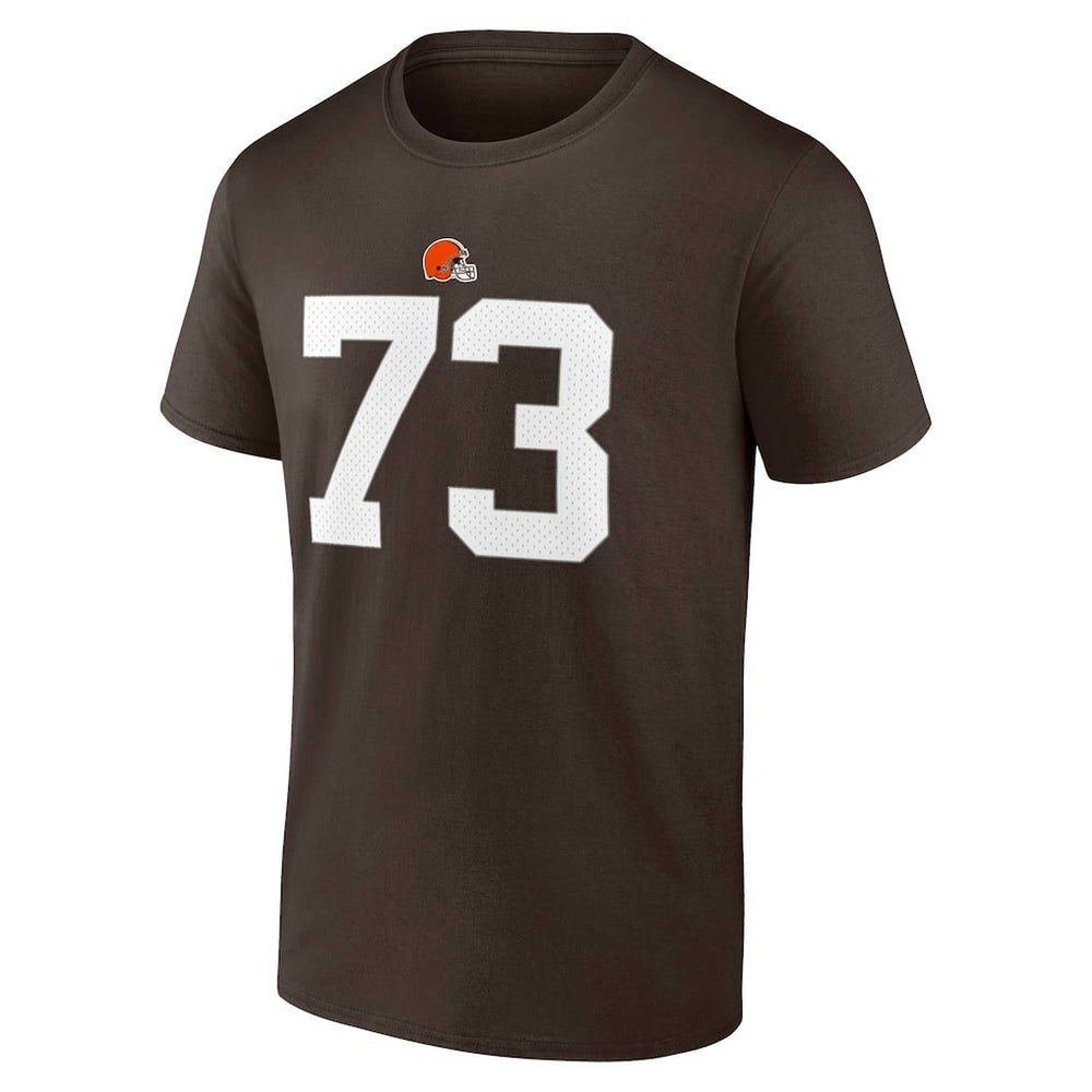 Joe Thomas Cleveland Browns Retired Player Icon Name & Number T-Shirt Brown