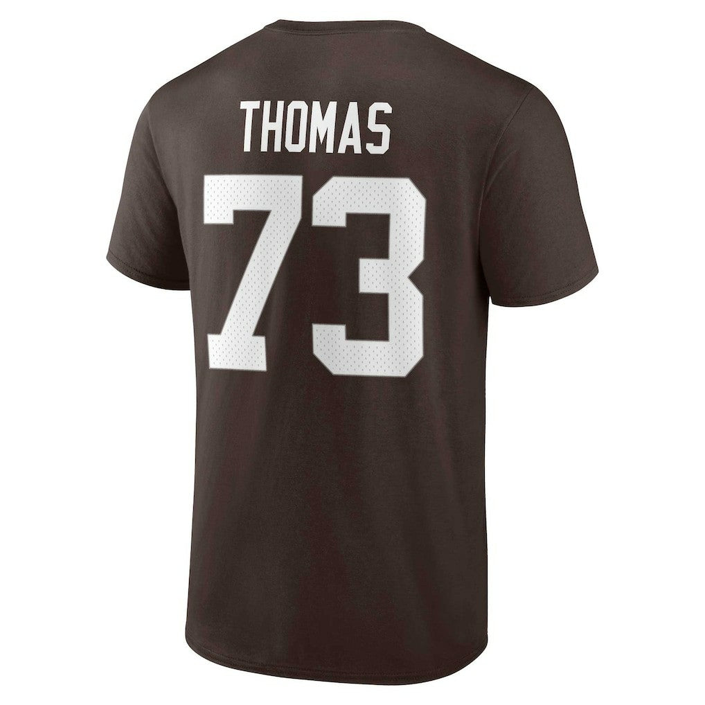 Joe Thomas Cleveland Browns Retired Player Icon Name & Number T-Shirt Brown