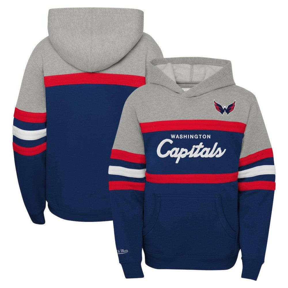 NHL Washington Capitals Mitchell & Ness Youth Head Coach Pullover Hoodie - Gray