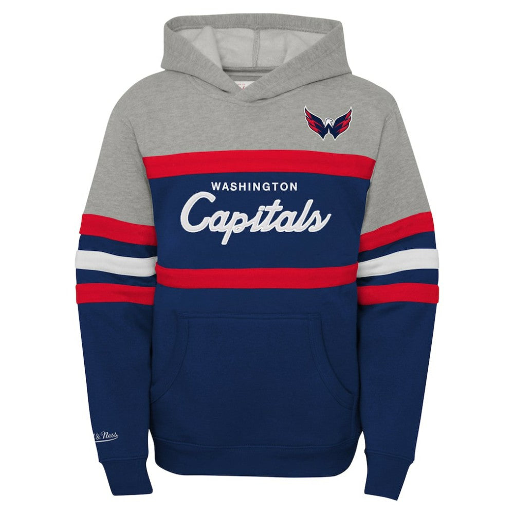 NHL Washington Capitals Mitchell & Ness Youth Head Coach Pullover Hoodie - Gray