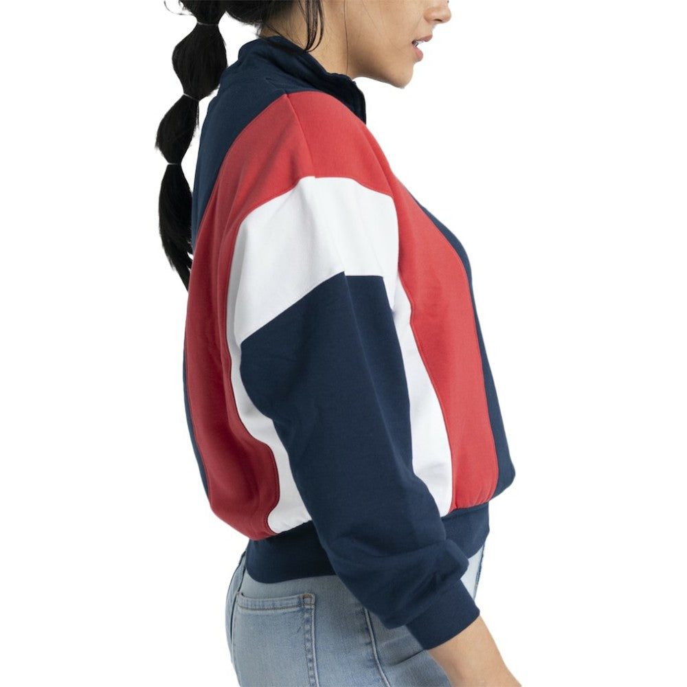 Boston Red Sox Lusso Women's Malia Quarter-Zip Sweatshirt - Navy Sweatshirts