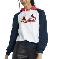 St. Louis Cardinals Lusso Women's Marlowe Tri-Blend Raglan Pullover Hoodie - White Hoodies