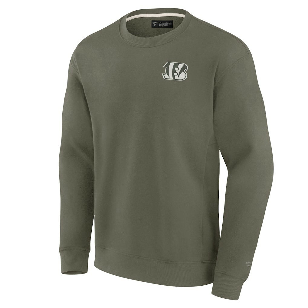 Cincinnati Bengals Unisex Elements Super Soft Pullover Sweatshirt Olive