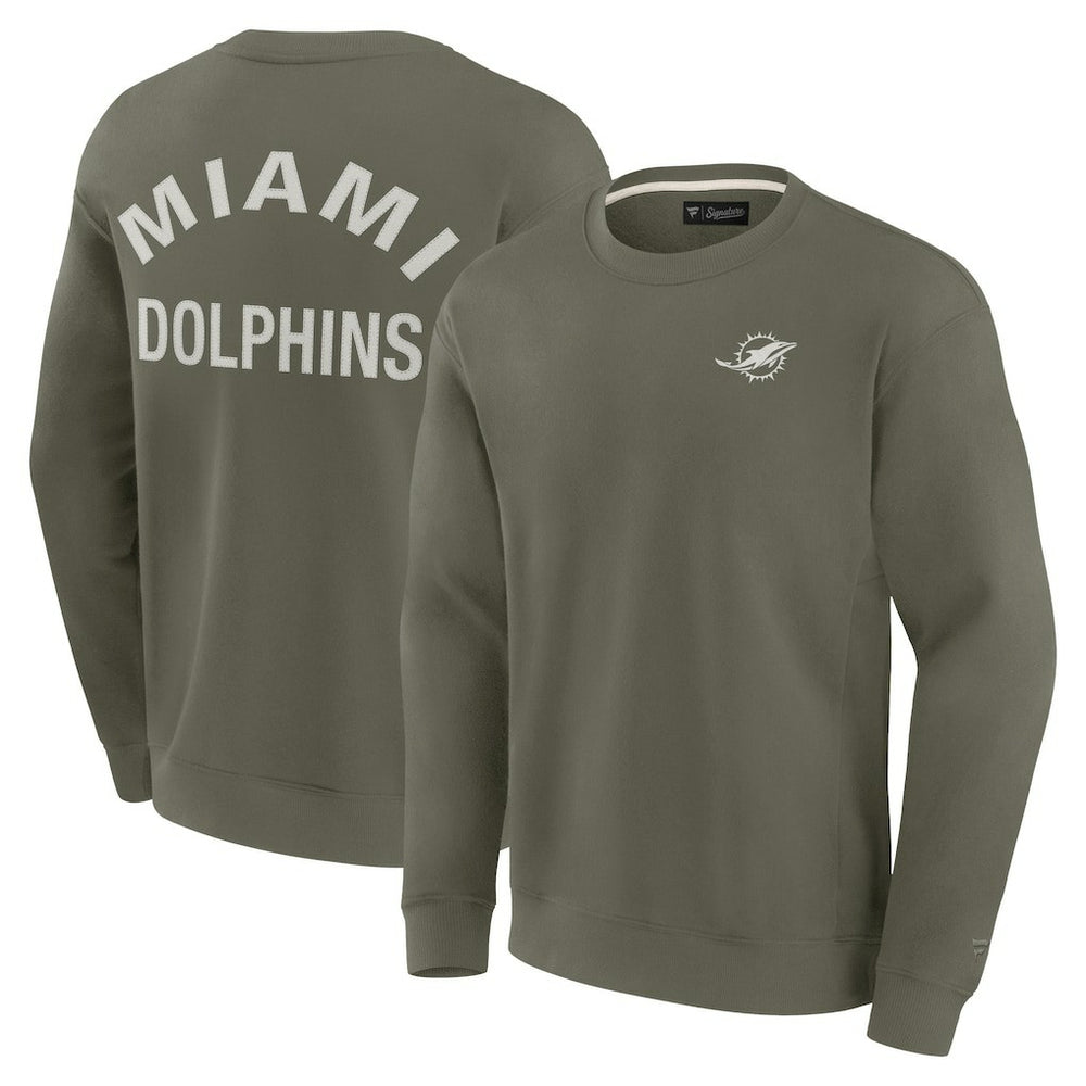 Miami Dolphins Unisex Elements Super Soft Pullover Sweatshirt Olive