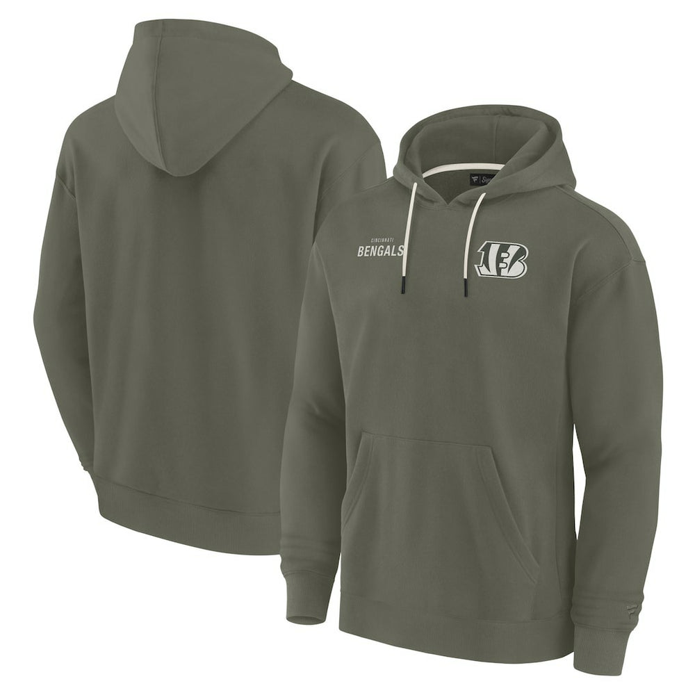 Cincinnati Bengals Unisex Elements Super Soft Fleece Pullover Hoodie Olive