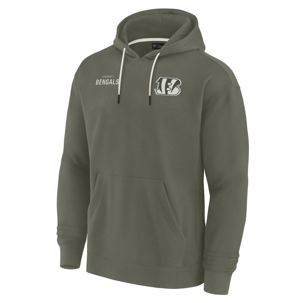 Cincinnati Bengals Unisex Elements Super Soft Fleece Pullover Hoodie Olive
