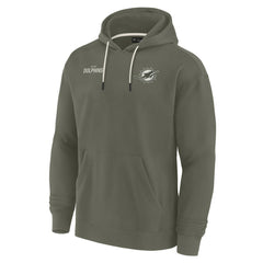 Miami Dolphins Unisex Elements Super Soft Fleece Pullover Hoodie Olive