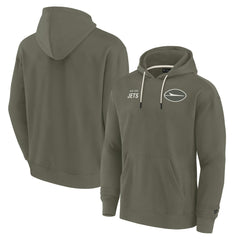 New York Jets Unisex Elements Super Soft Fleece Pullover Hoodie Olive