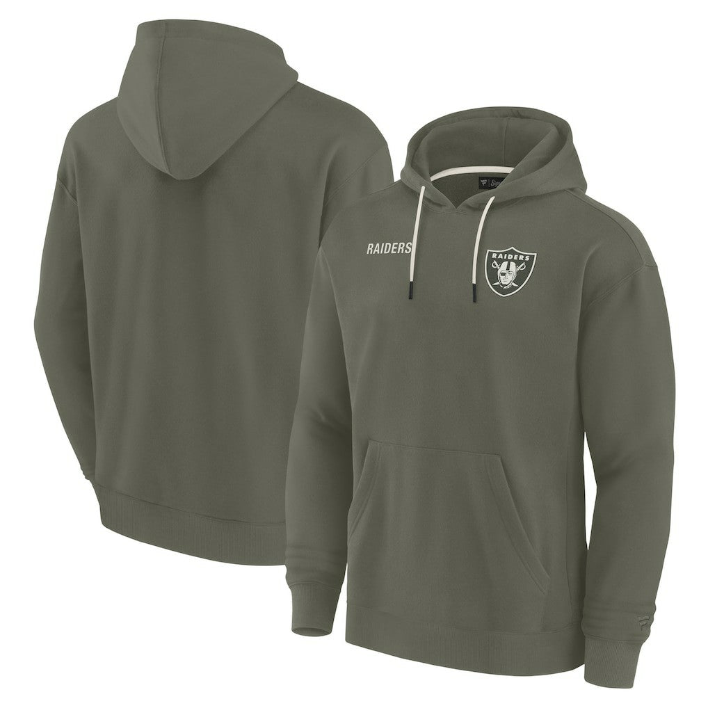 Las Vegas Raiders Unisex Elements Super Soft Fleece Pullover Hoodie Olive