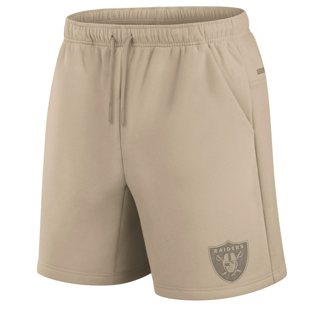 Las Vegas Raiders Unisex Elements Super Soft Fleece Shorts Khaki