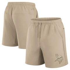 Minnesota Vikings Unisex Elements Super Soft Fleece Shorts Khaki