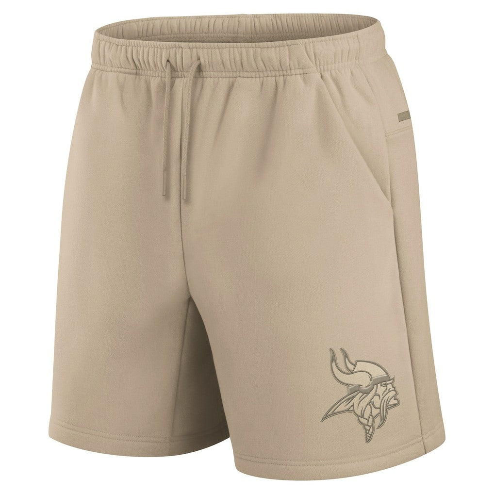Minnesota Vikings Unisex Elements Super Soft Fleece Shorts Khaki