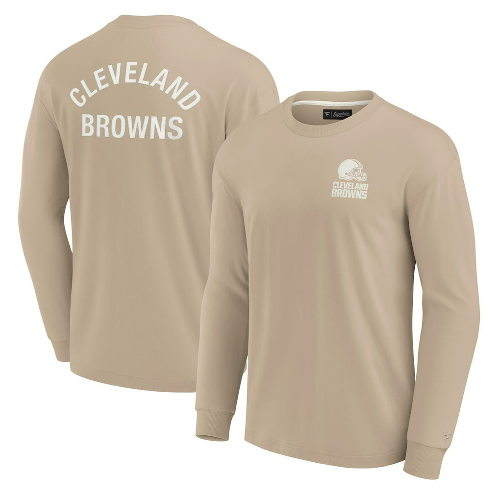 Cleveland Browns Unisex Elements Super Soft Long Sleeve T-Shirt Khaki