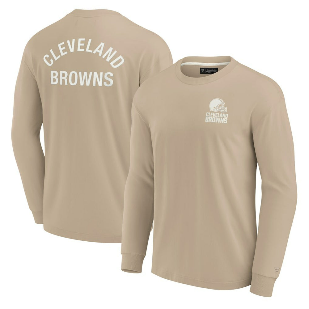 Cleveland Browns Unisex Elements Super Soft Long Sleeve T-Shirt Khaki