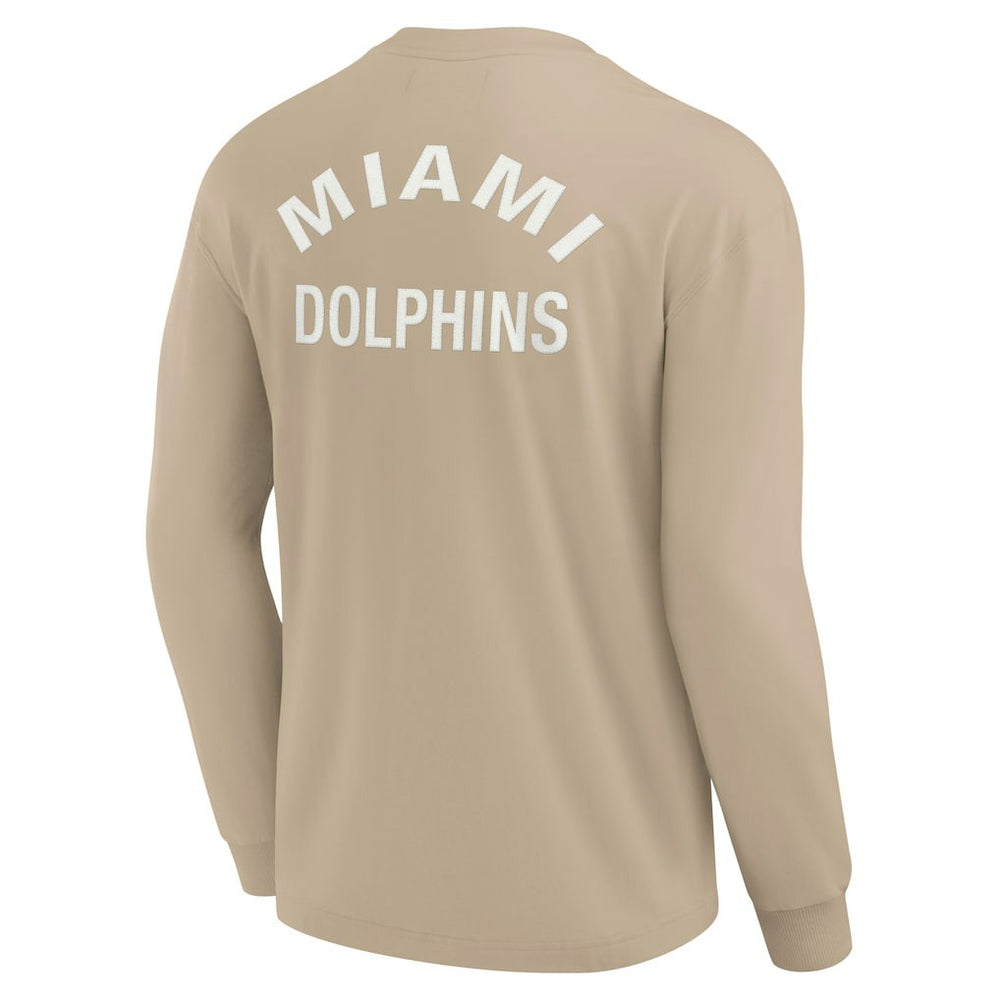 Miami Dolphins Unisex Elements Super Soft Long Sleeve T-Shirt Khaki