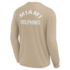 Miami Dolphins Unisex Elements Super Soft Long Sleeve T-Shirt Khaki